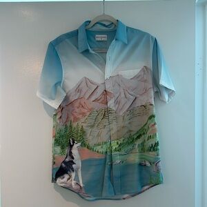 Mavrans short sleeve painted button down